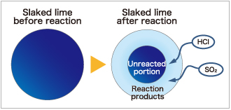 Reaction model for slaked lime