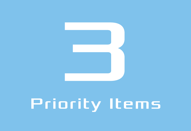 3 Priority Items